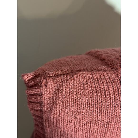 VINTAGE Eddie Bauer Women Small SweaterVest Wool Pink Floral Shawl Collar Button - Picture 5 of 7